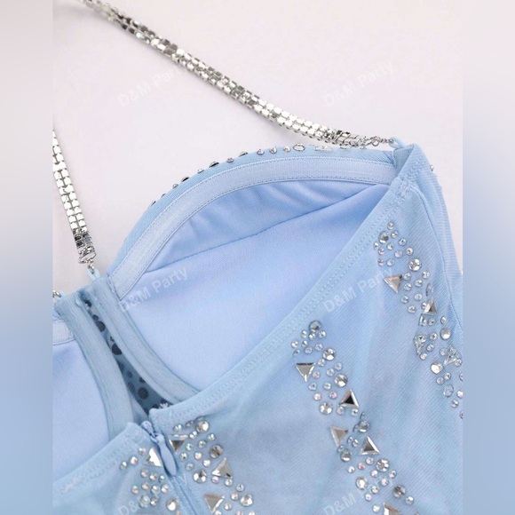 Romper Dress See Through with Rhinestones - Picture 5 of 7